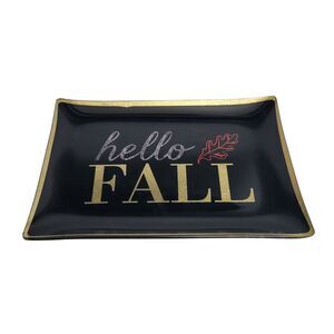 Bath And Body Works Black Hello Fall Dish 6.5"x4.5"x.5